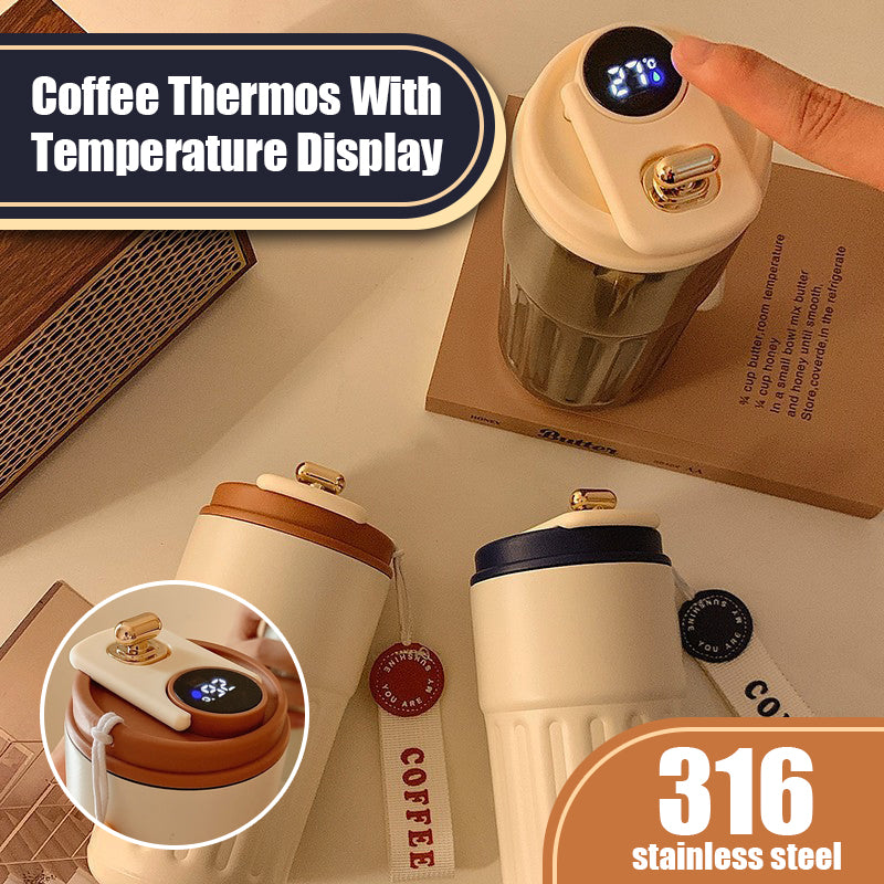 Smart Insulated Coffee Mug with Temperature Display