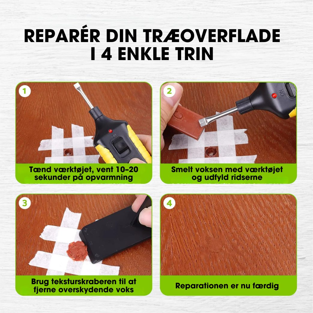 Wood Restoration Wax with Enhanced Melting Tool