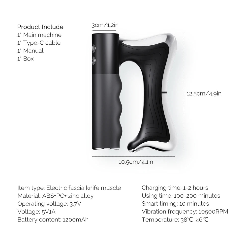 Electric Muscle Massager with Heat, Vibration, and Adjustable Temperature