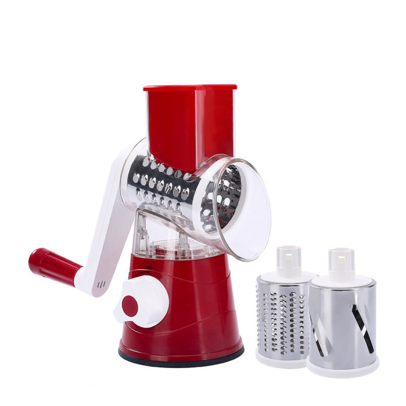 Hand-Cranked Vegetable Slicer – Versatile Kitchen Tool – red