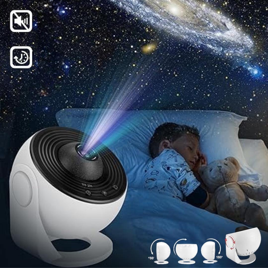 Bedroom Relaxation Projector Lamp with Starry Sky Effect – White