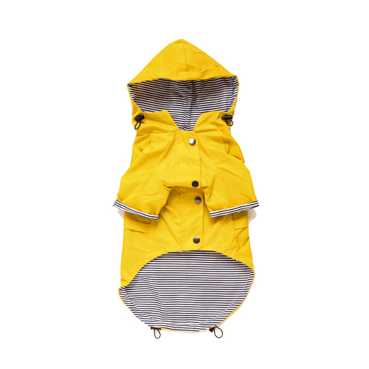 Yellow Rain Jacket for Dogs – Windproof Hoodie for Puppies – Yellow