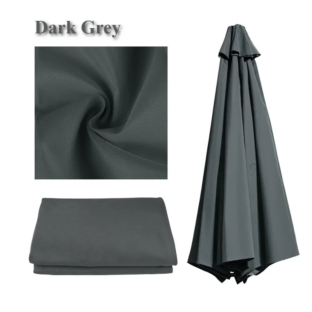 Waterproof Replacement Sun Umbrella Cover for 6/8 Ribs - Outdoor Use for Garden and Patio – Dark Gray