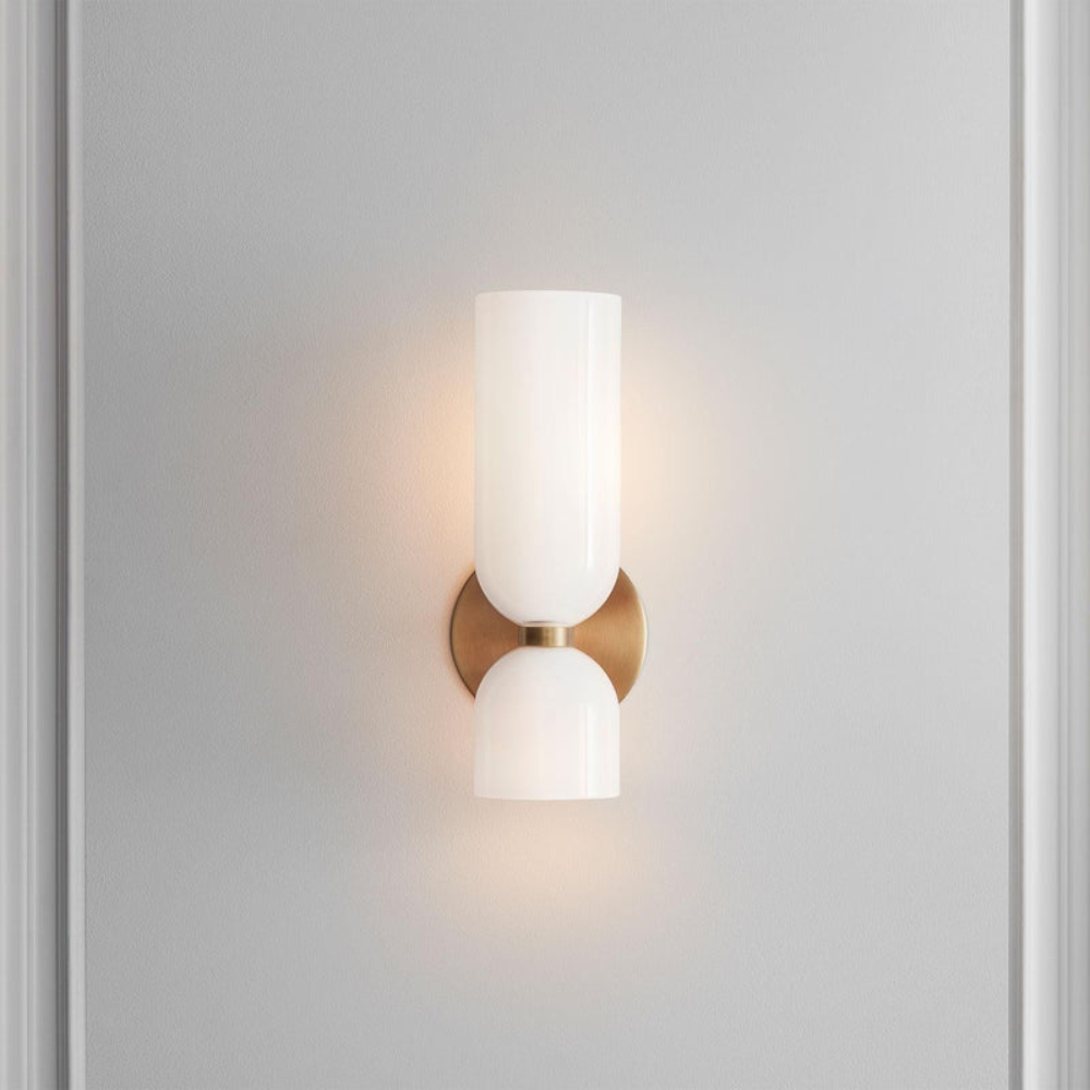 Cylindrical Wall Light Fixture for Contemporary Bedrooms – White