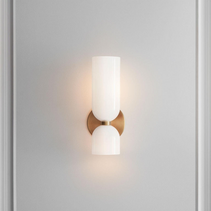 Cylindrical Wall Light Fixture for Contemporary Bedrooms – White