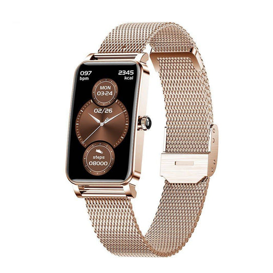Stylish Women's Fitness Watch with Smart Features – Golden steel