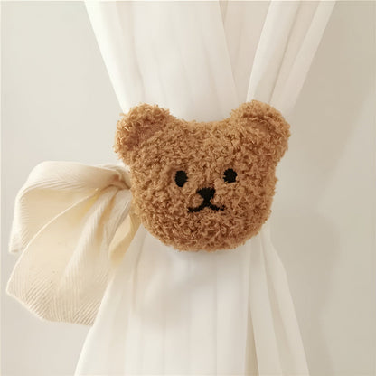 Charming Plush Animal Curtain Holders for Kids' Rooms – Chocolate Brown