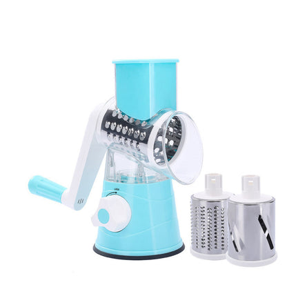 Hand-Cranked Vegetable Slicer – Versatile Kitchen Tool – blue