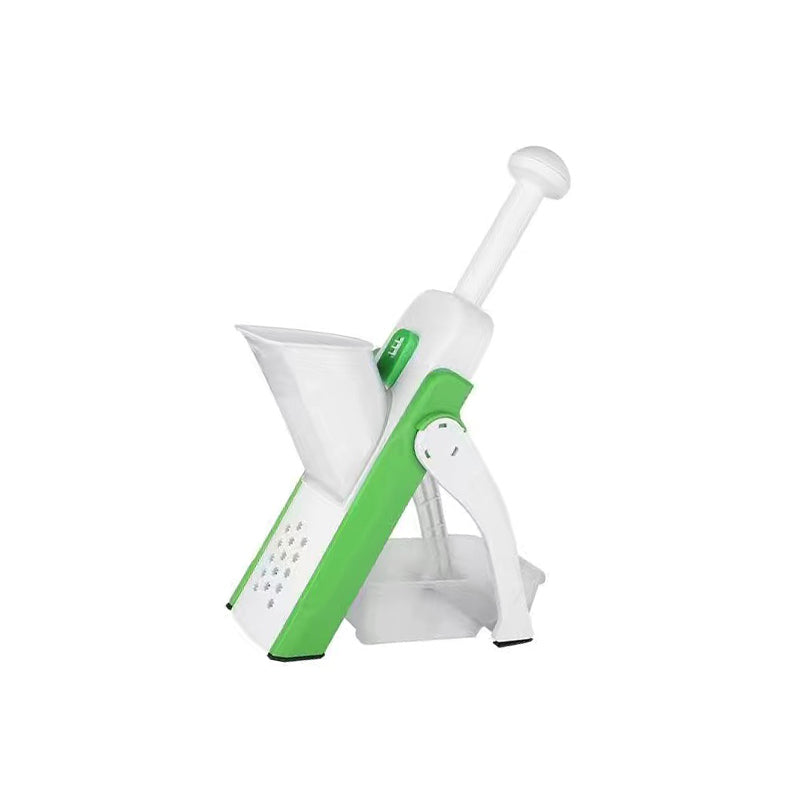 Versatile Vegetable Slicer with Adjustable Safety Features – green