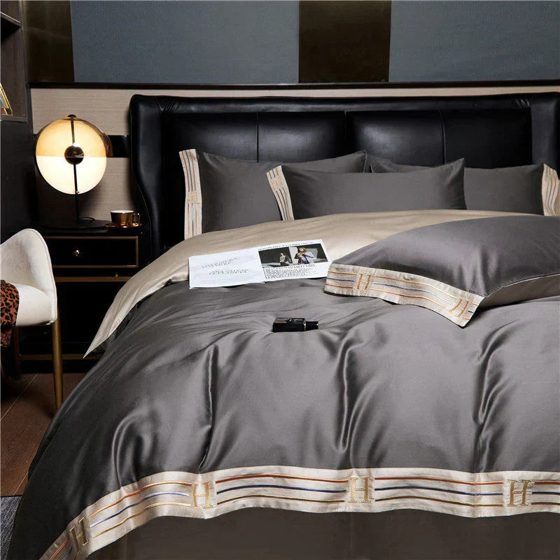 Satin-Cotton Bedding Set - Elegant Comfort for Your Bedroom