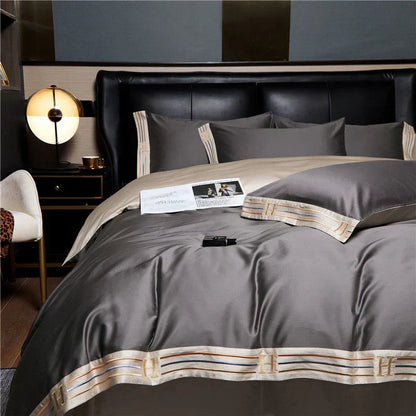 Satin-Cotton Bedding Set - Elegant Comfort for Your Bedroom