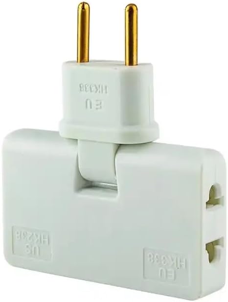 Triple Socket Adapter with 180° Rotation – EU Plug – White
