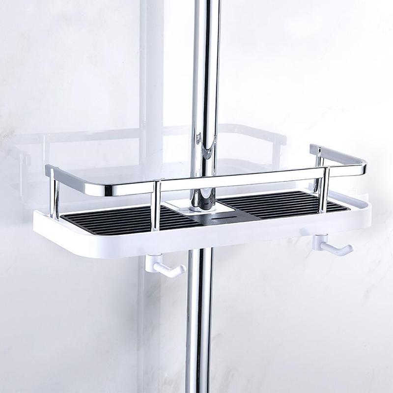 Adjustable Shower Shelf Without Drilling – Rustproof Organizer for Shampoo & Accessories