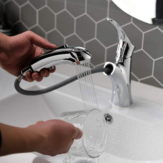 Pull-Out Kitchen Faucet with Shower Function and Pause Button - 2 Spray Modes