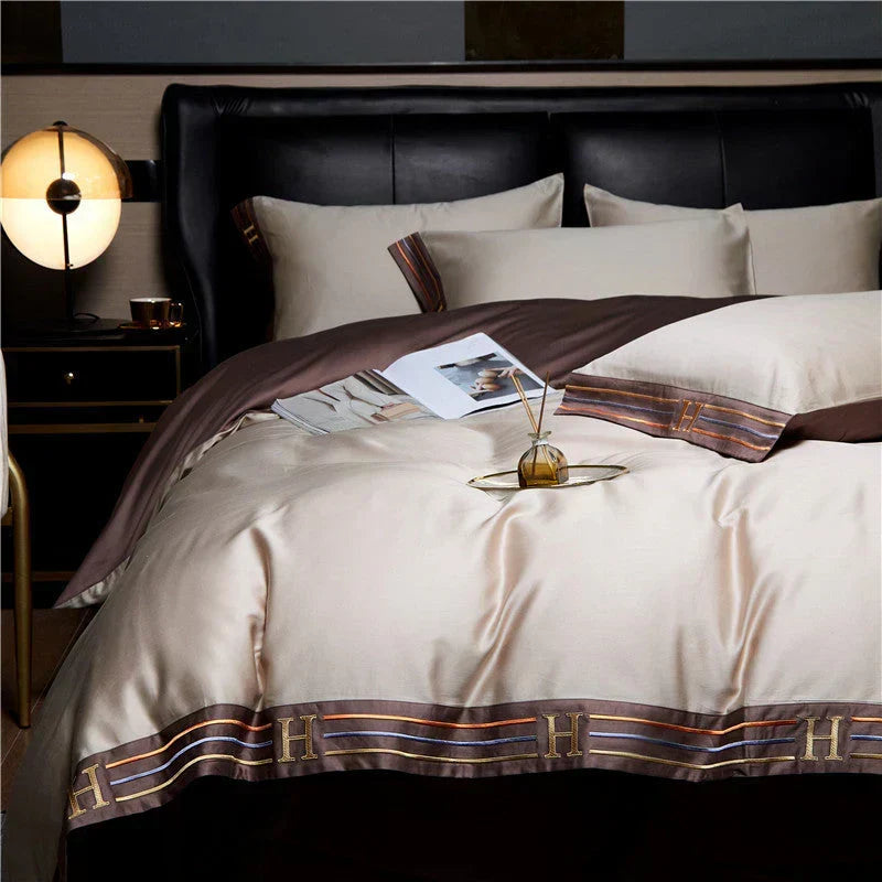 Satin-Cotton Bedding Set - Elegant Comfort for Your Bedroom