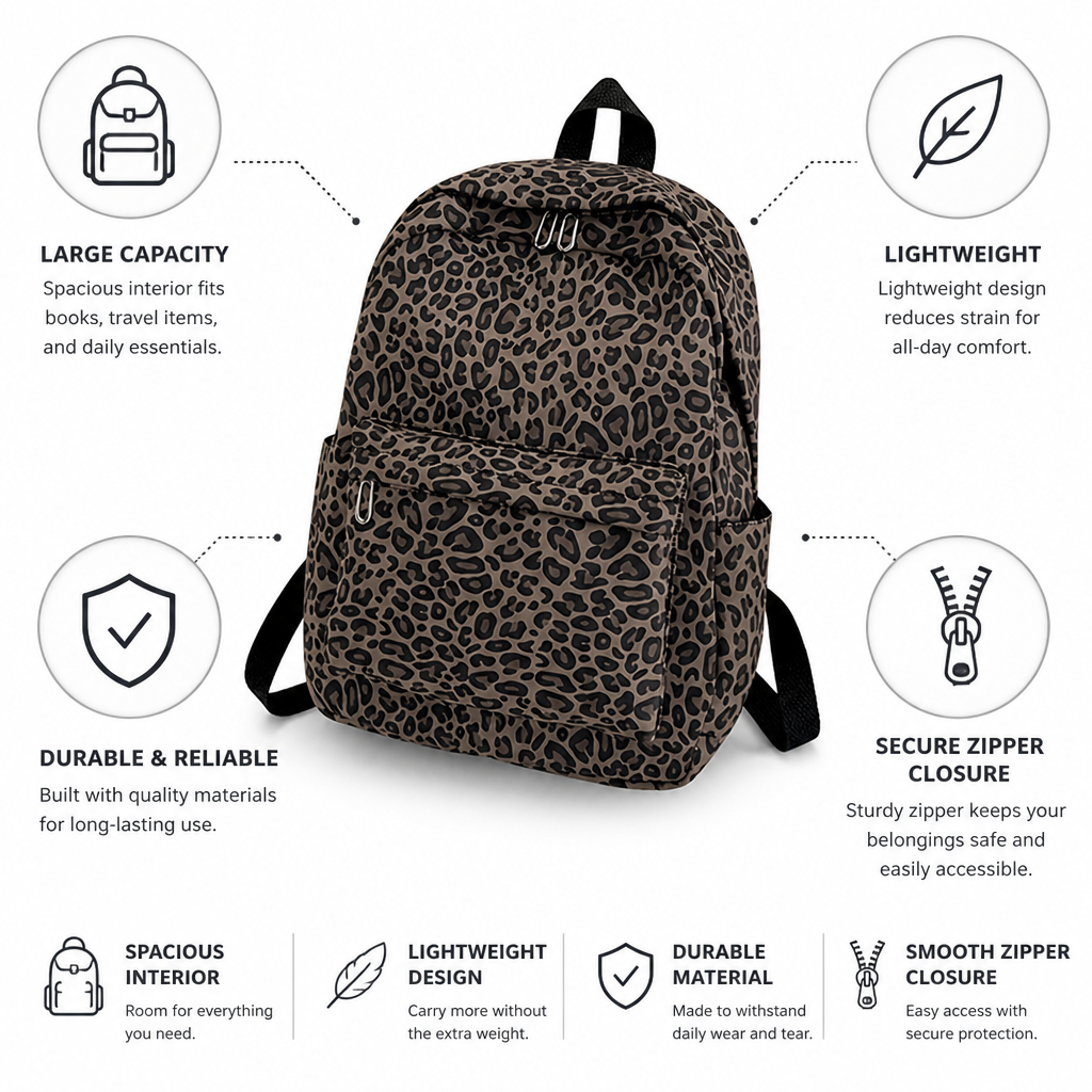 Spacious and Lightweight Travel Backpack – Coffee