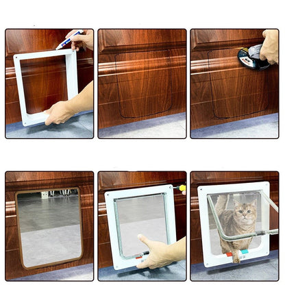 Smart Access Pet Door with 4-Way Lock System