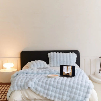 Cozy Fleece Blanket | Reversible Design – Sky blue
