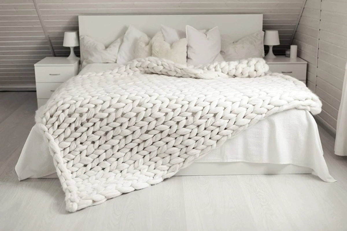 Cozy Thick Knit Throw Blanket