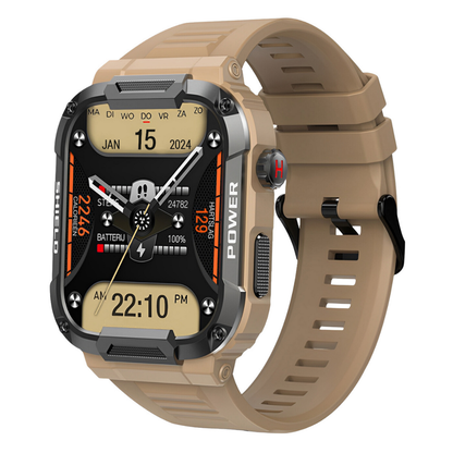 Robust Smartwatch with Health Monitor – Shock Resistant and Waterproof – Beige