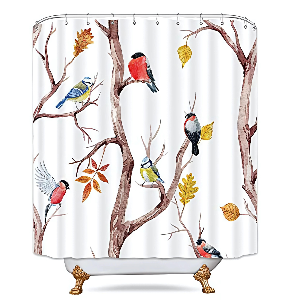 Tranquil Nature-Themed Shower Curtain for a Relaxing Retreat
