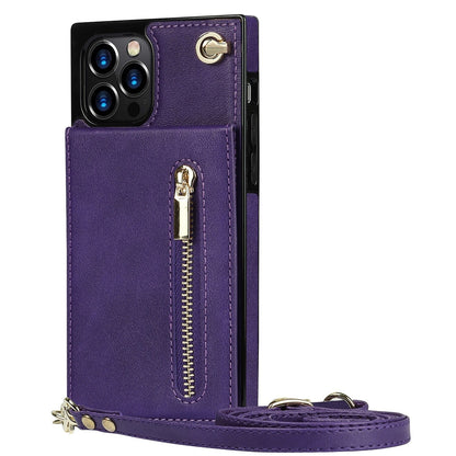 Hands-Free Smartphone Crossbody Wallet Case – Purple