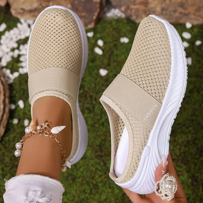 AirStride – Lightweight Mesh Slip-On Sneakers for Women – Beige