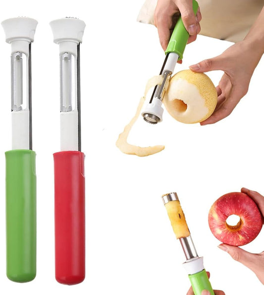Dual-Function Fruit Peeler and Corer Gadget