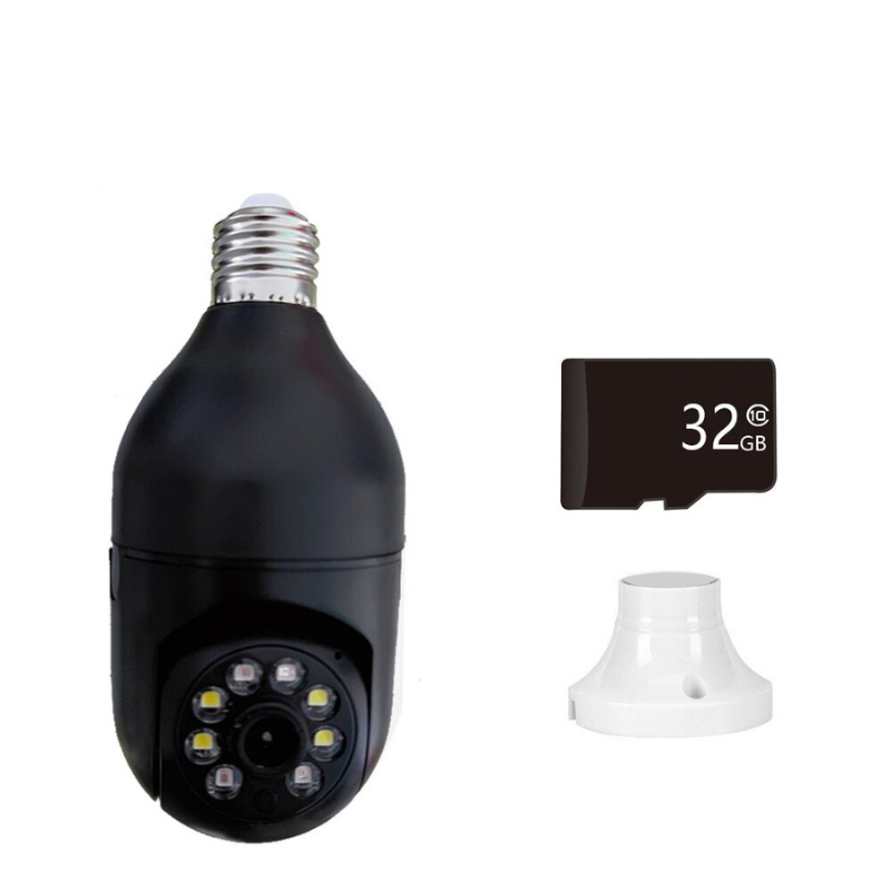 Smart Bulb Security Camera with HD Vision – Black
