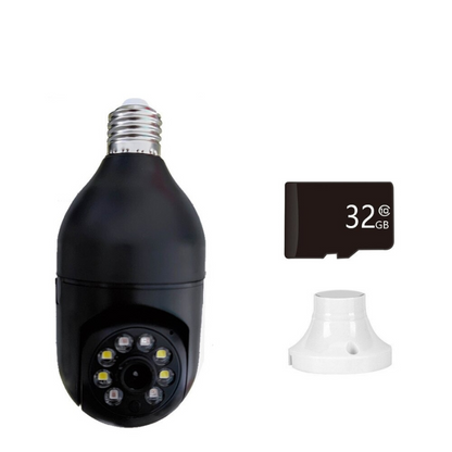 Smart Bulb Security Camera with HD Vision – Black