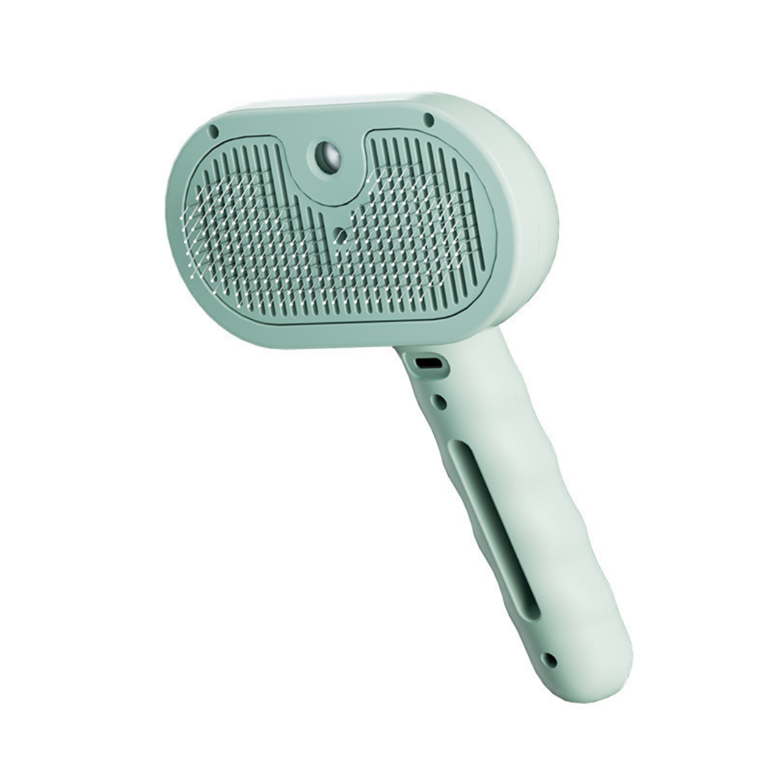Steam Grooming Brush for Cats and Dogs - Gentle Pet Care Tool – Green