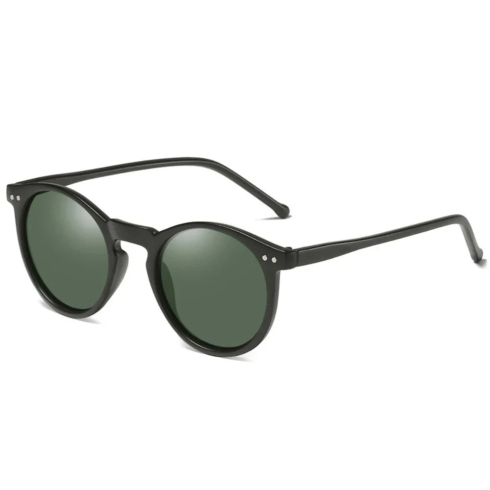 Round Retro Sunglasses – Blackish green