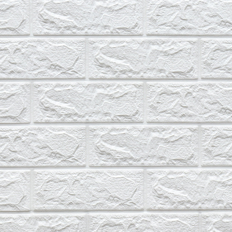 3D Foam Wall Panel in Faux Brick Design for Living Room – Waterproof Peel and Stick – White