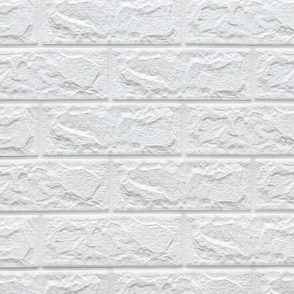 3D Foam Wall Panel in Faux Brick Design for Living Room – Waterproof Peel and Stick – White