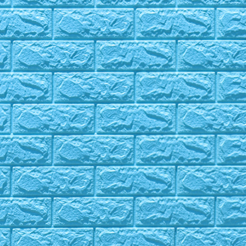3D Foam Wall Panel in Faux Brick Design for Living Room – Waterproof Peel and Stick – Blue