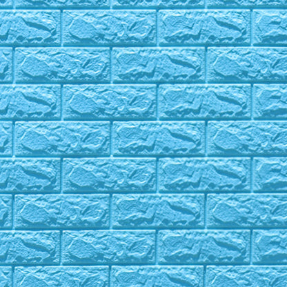 3D Foam Wall Panel in Faux Brick Design for Living Room – Waterproof Peel and Stick – Blue