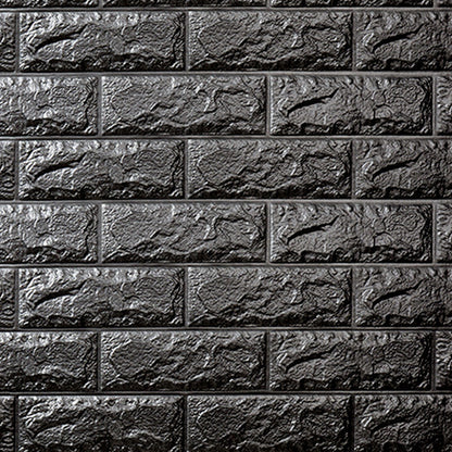 3D Foam Wall Panel in Faux Brick Design for Living Room – Waterproof Peel and Stick – Black