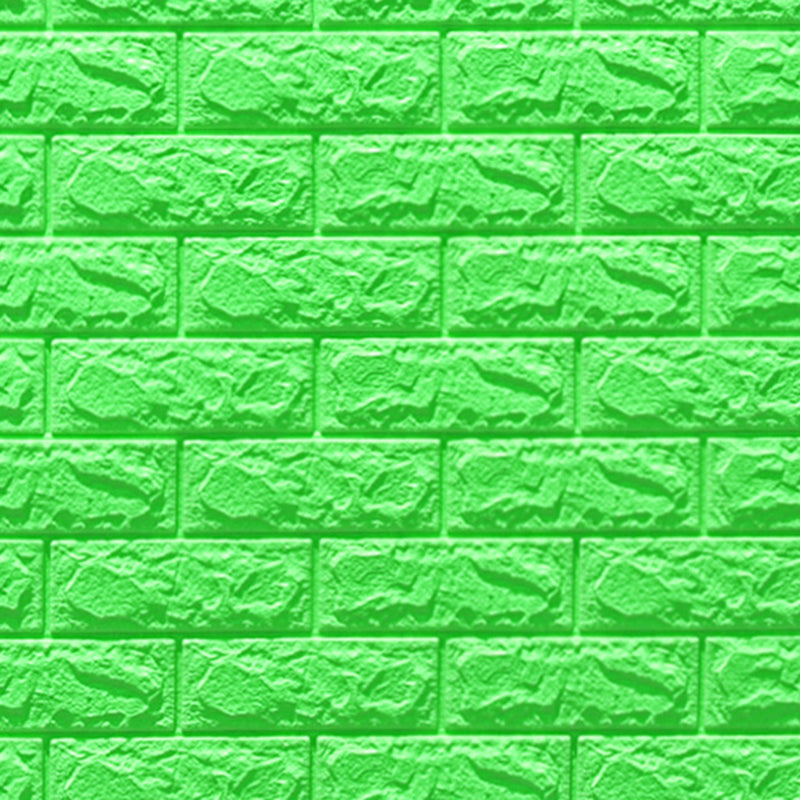 3D Foam Wall Panel in Faux Brick Design for Living Room – Waterproof Peel and Stick – Green