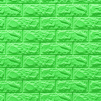 3D Foam Wall Panel in Faux Brick Design for Living Room – Waterproof Peel and Stick – Green