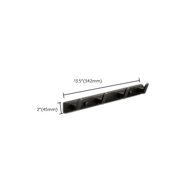 Contemporary Matte Black Bathroom Accessory Set with Shelf and Towel Holder