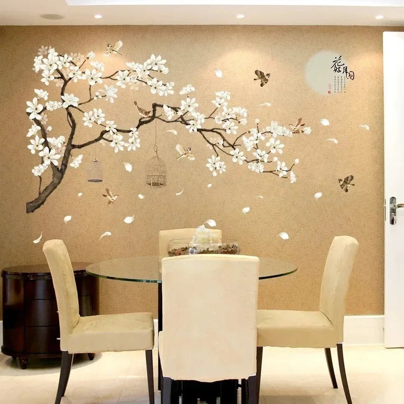 XXL Tree Wall Sticker 187x128 cm | Bird and Flower Wall Decal