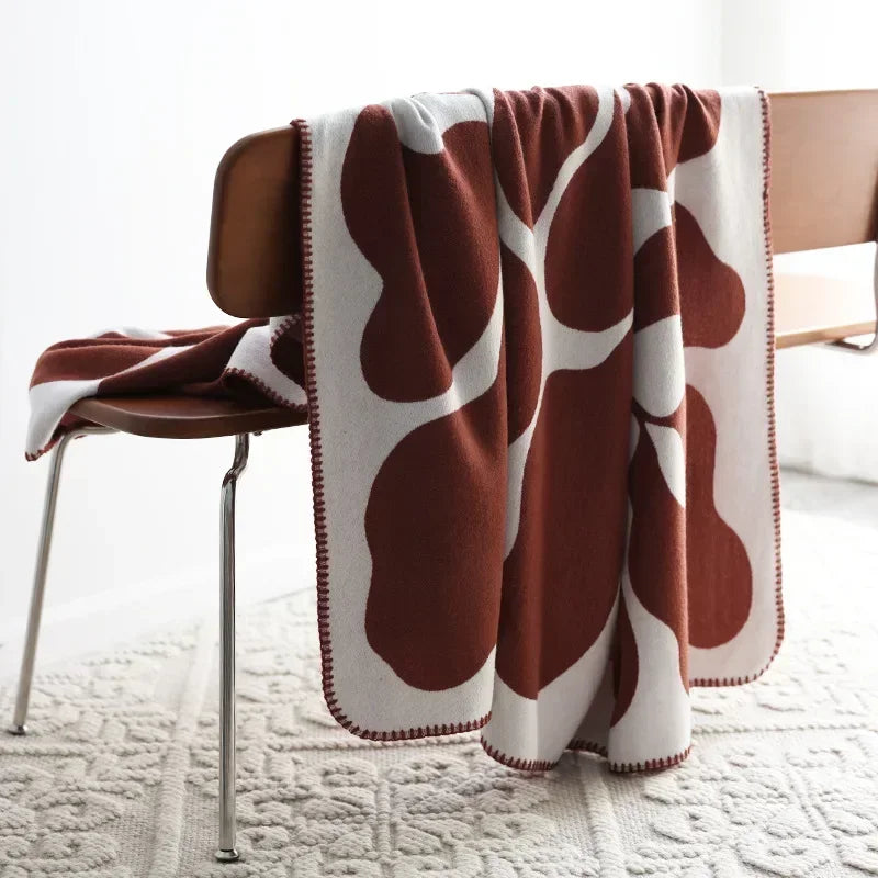 Jacquard Throw Blanket in Faux Cashmere – Cozy Nordic Style Couch Cover & Bedspread