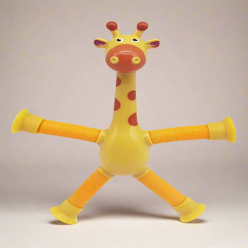 Expandable Suction Cup Toy for Creative Kids – FlexiGiraffe Design – Yellow