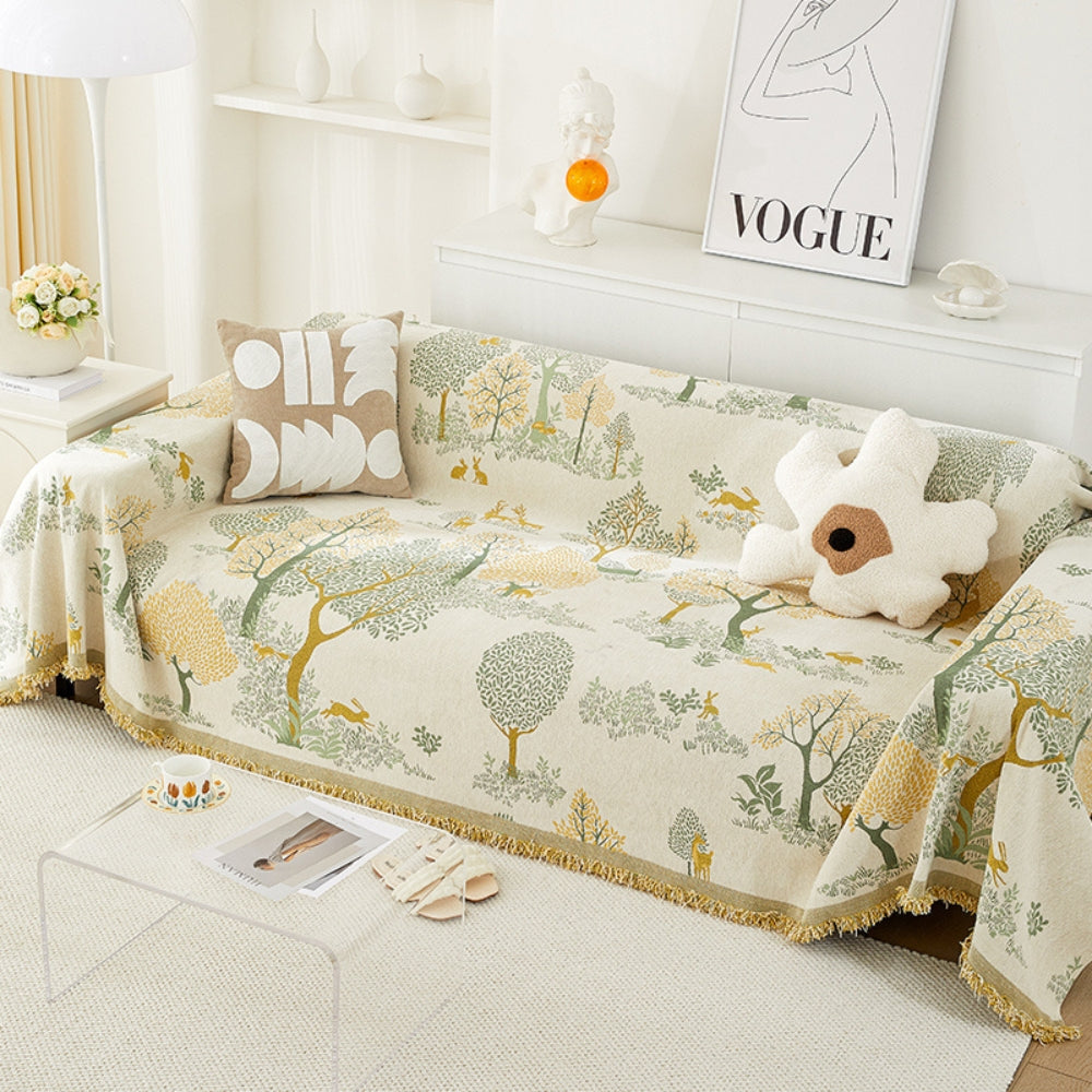 Cozy Haven Chenille Sofa Protector – Yellow Meadow