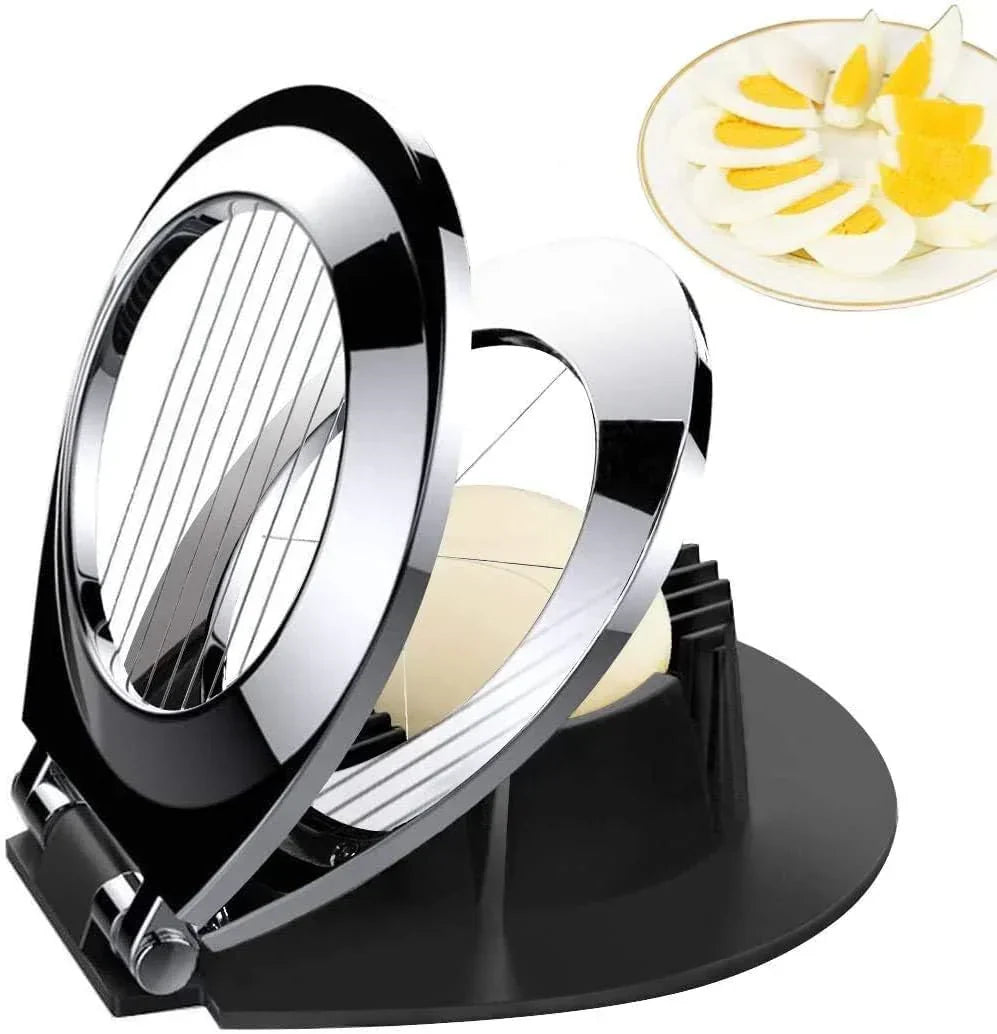 Stainless Steel Egg Slicer – 3-in-1 Cutting Tool for Easy Prep