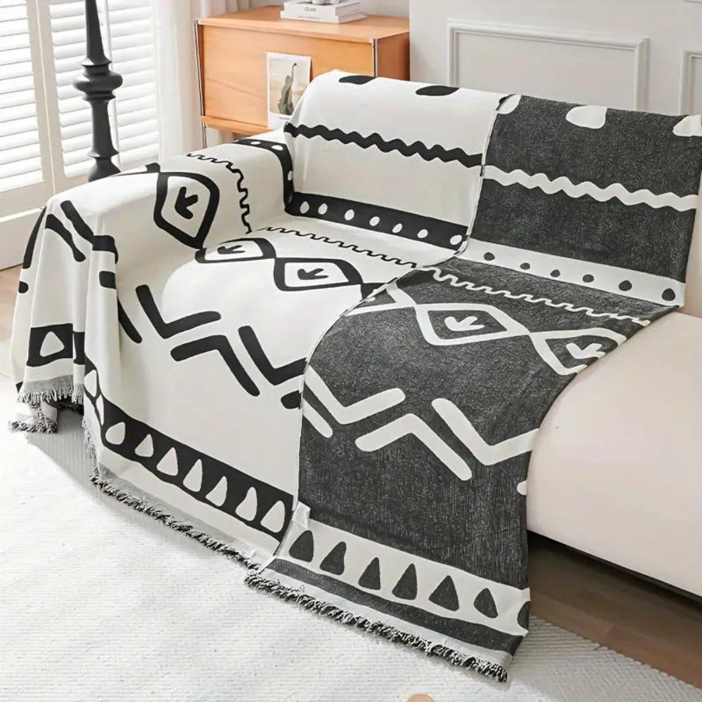 Chic Reversible Sofa Protector for All Seasons – Black