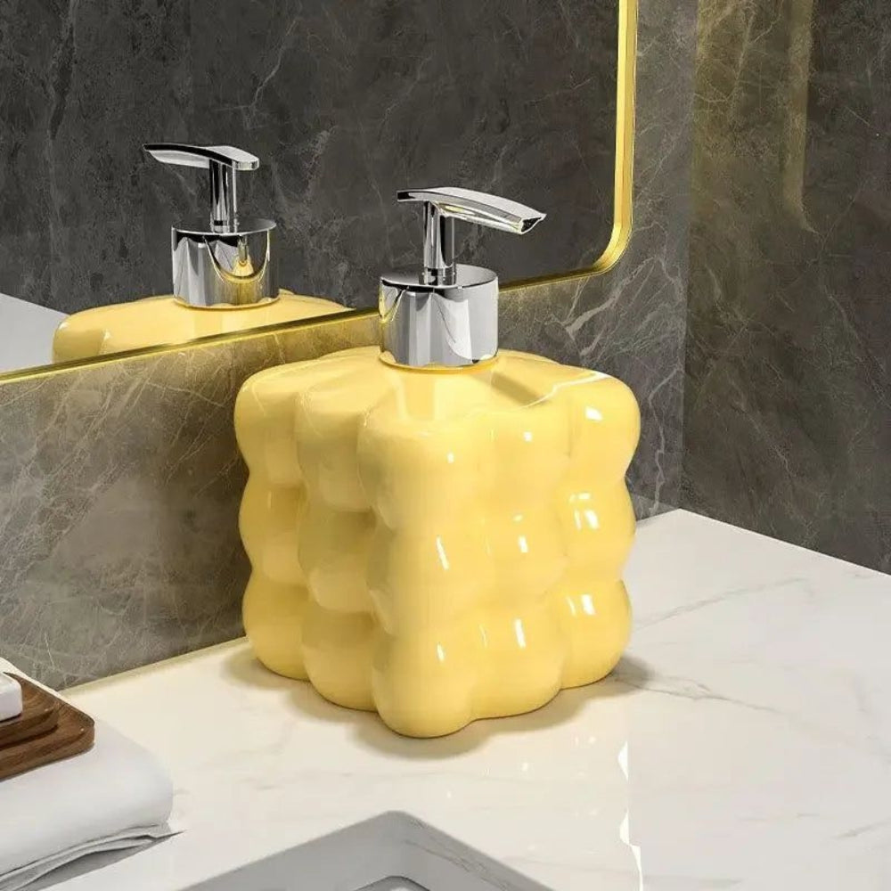 Chic Sphere Ceramic Soap Dispenser – Lemon Glow