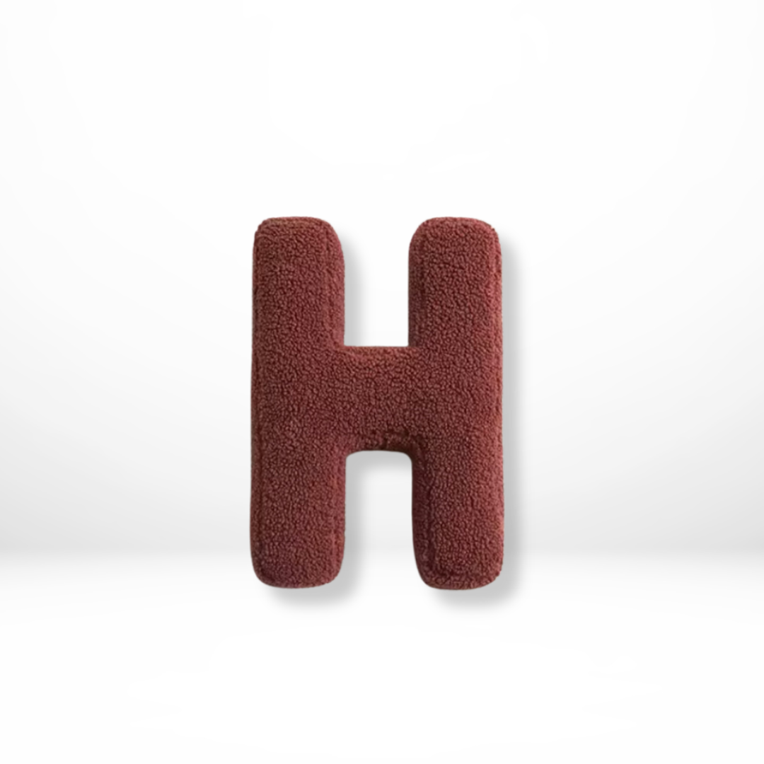 Decorative Velvet Cushion in Every Letter of the Alphabet - Soft Velura