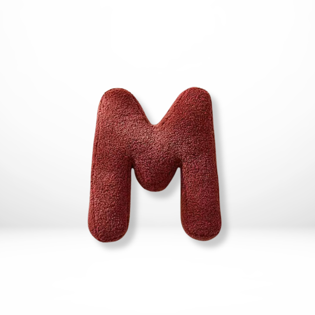 Decorative Velvet Cushion in Every Letter of the Alphabet - Soft Velura