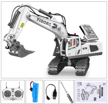 1/14 Scale Full Metal Hydraulic Excavator G308H Ready to Run – White